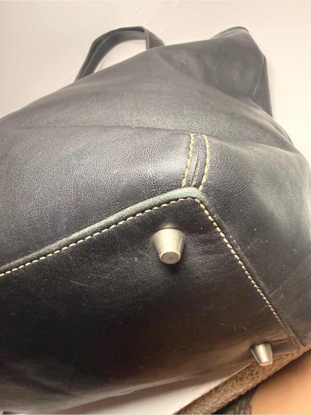 Vintage 2003 Coach Hamptons Black Leather Tote • Style 9573 • Y2K Coach - Picture 8 of 11